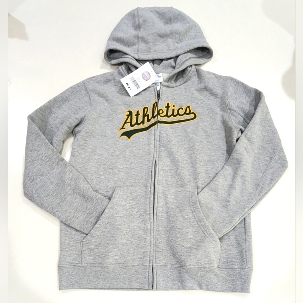 ATHLETICS|Genuine MLB Merchandise Fleece Full Zip Hoodie|Youth L (14-16)